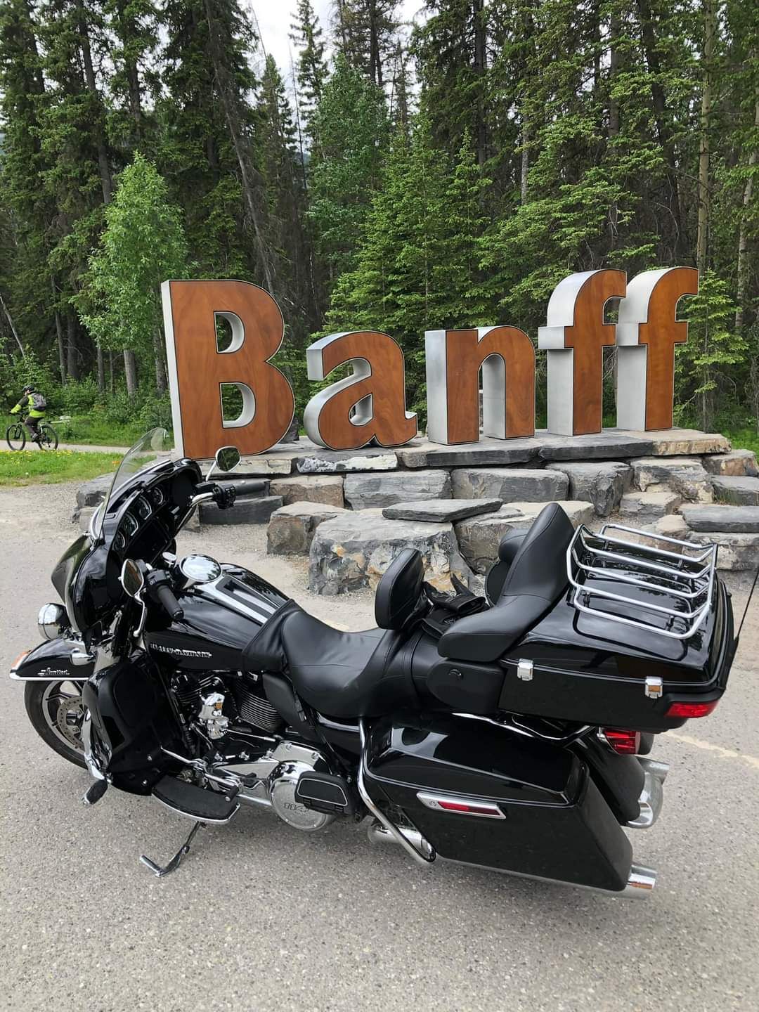 Banff Sign with Harley-Davidson